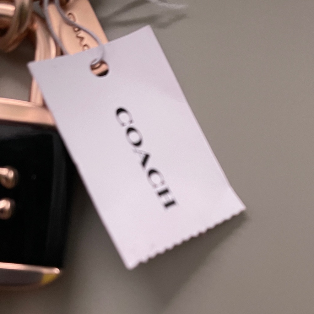 Coach Black and Rose Gold Padlock Key Holder or Charm Very Cool Coach - Picture 7 of 7